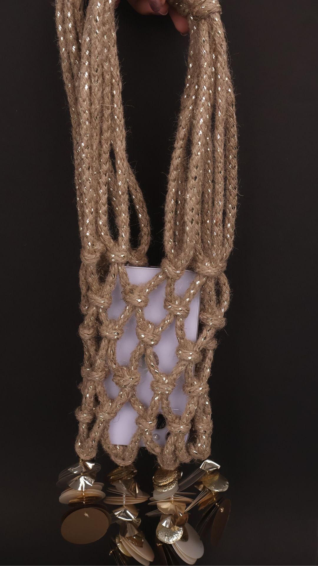 Lumi Knot Jute Mini Bag-Gold