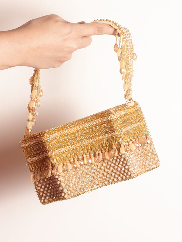 Golden Embellished Boat Star Handcrafted Bag