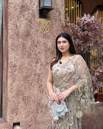 Asna Oberoi in our Kala Mini Silver Bag