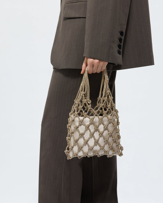 Satin Mesh Bag - Golden