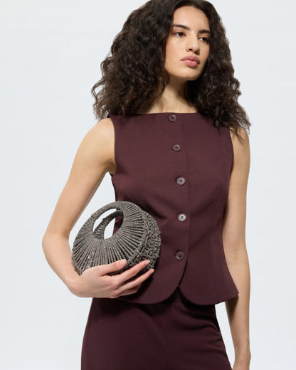 Sara Jewel Mini Bag – Grey-Medium