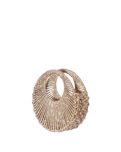 Sara Jewel Mini Bag – Champagne Gold-Medium