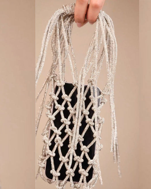 Phone Bag- Silver Rhinestone