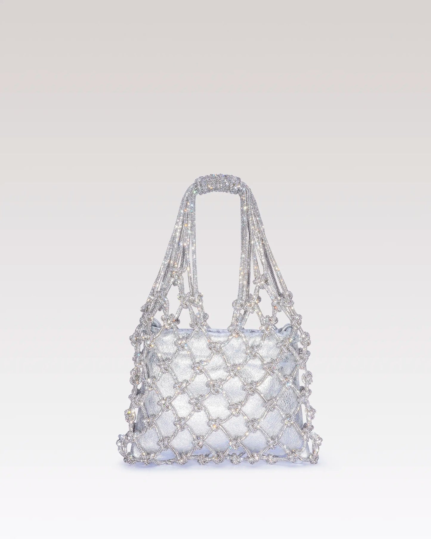 Satin Mesh Bag - Silver