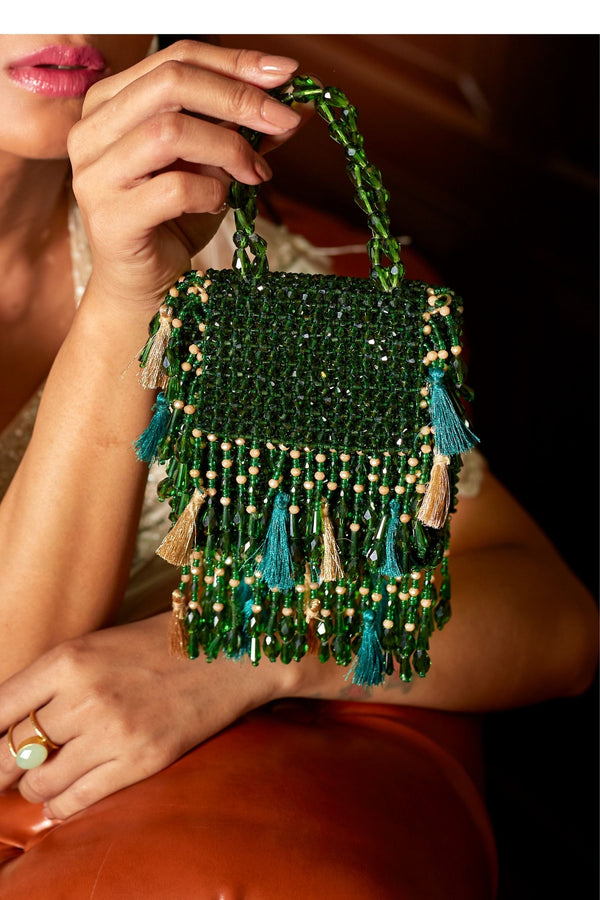 Daphne Crystal Bag-Green