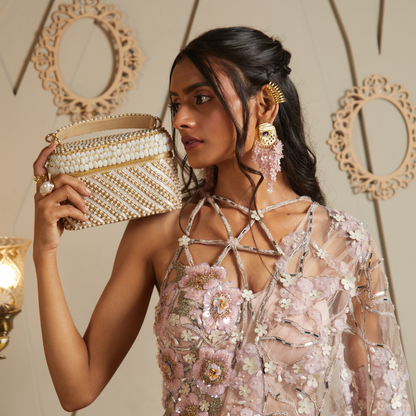 Laura Pearl Ivory White Cube Bag