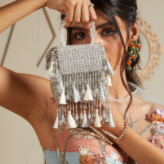 Silver Daphne Crystal Mini Bag