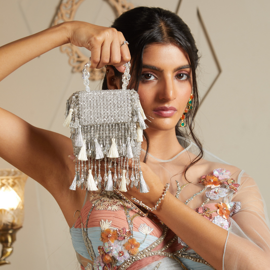 Silver Daphne Crystal Mini Bag