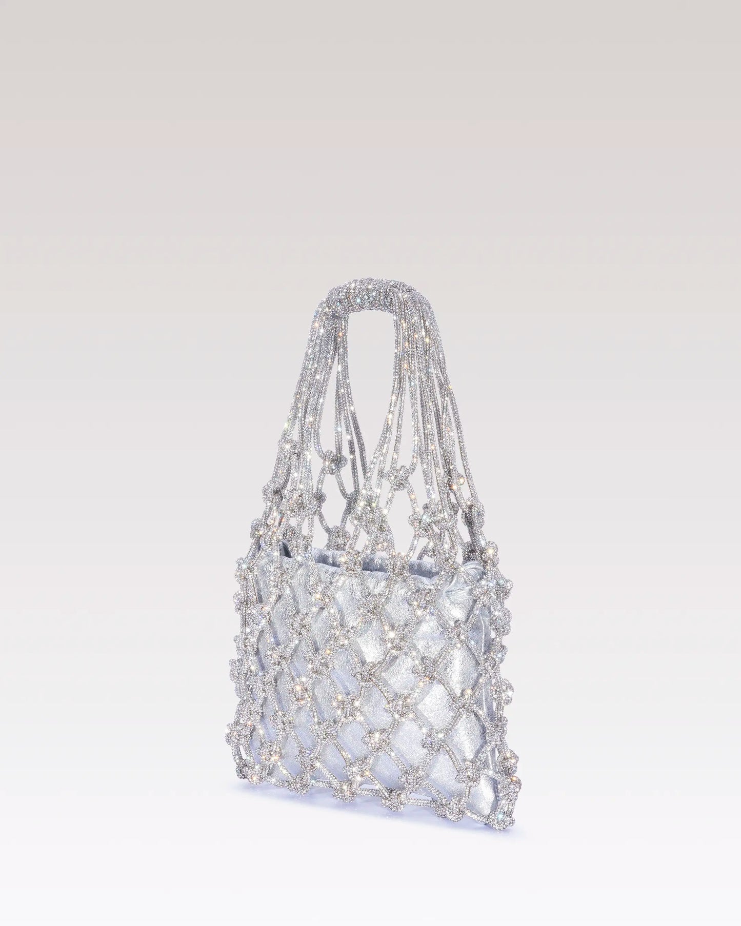 Satin Mesh Bag - Silver