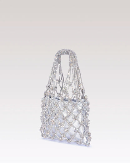 Satin Mesh Bag - Silver
