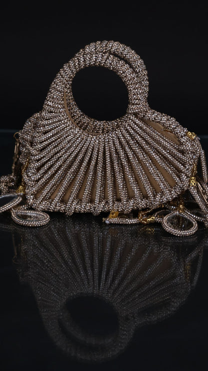 Lumi Knot Mini Heart Mirror Bag - Golden