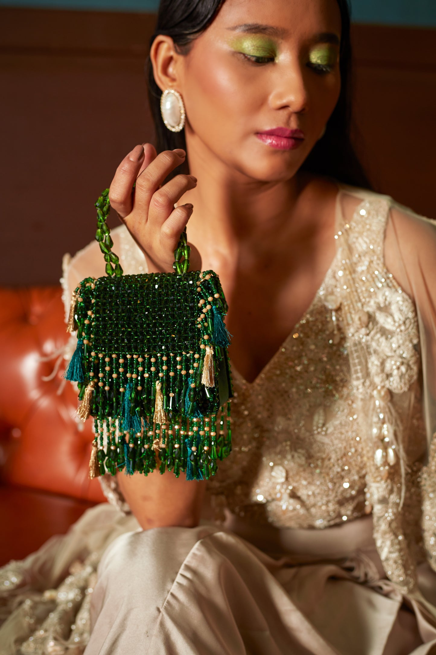 Daphne Crystal Bag-Green