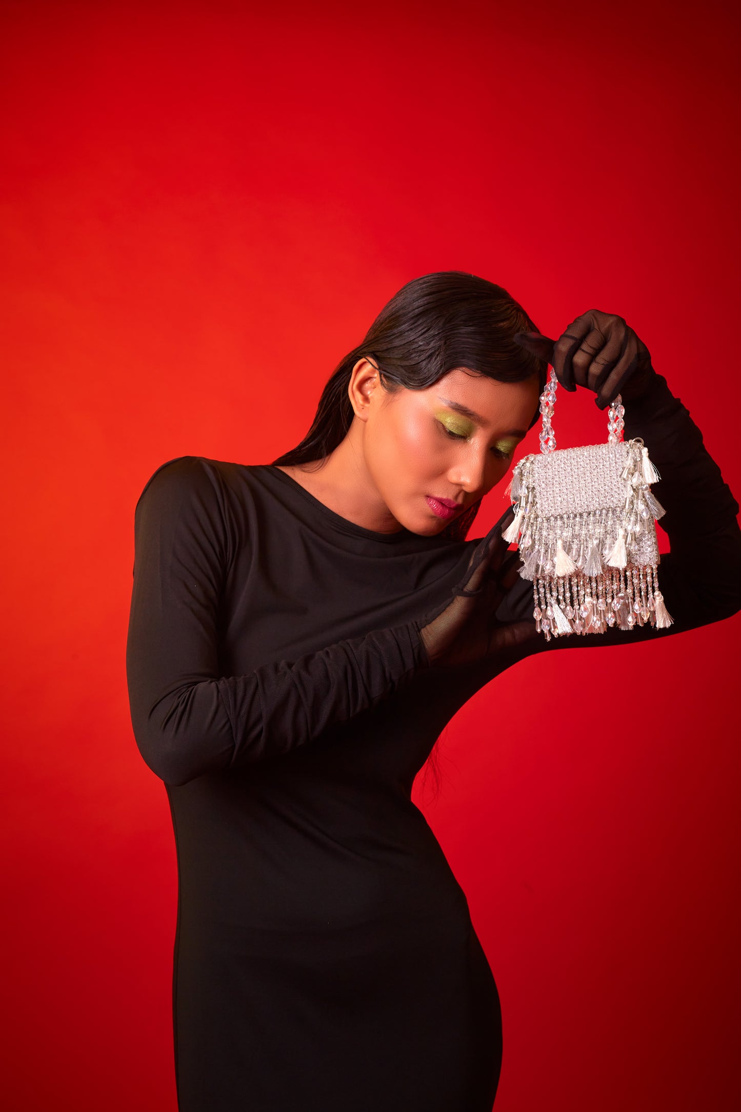 Silver Daphne Crystal Mini Bag