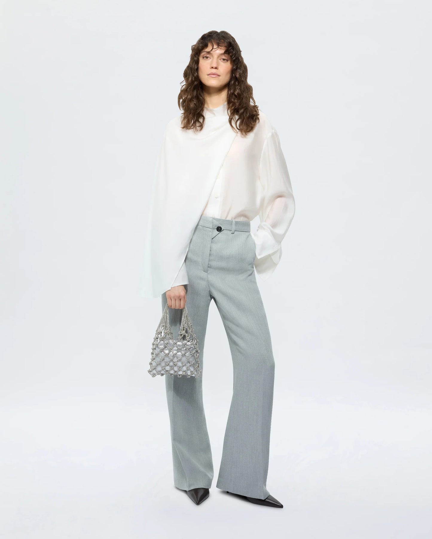 Satin Mesh Bag - Silver