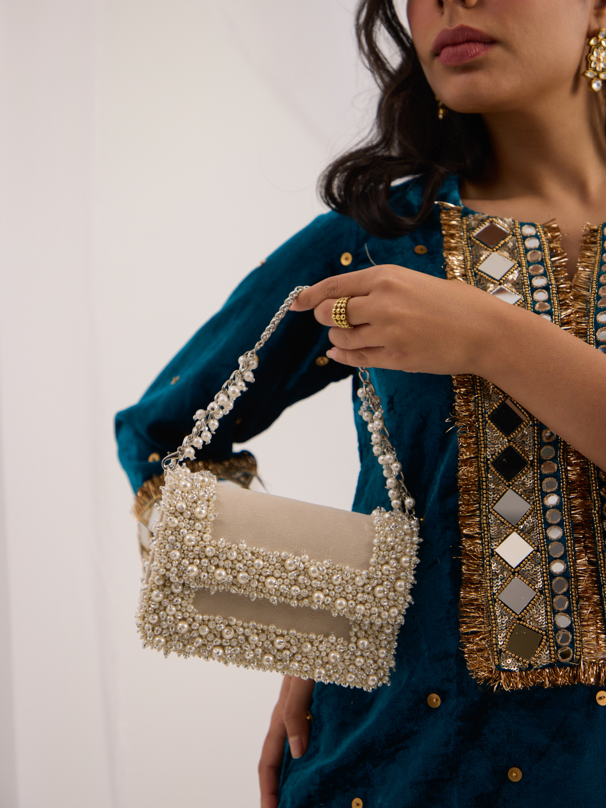 Aurel Medium Bag Pearl - Ivory
