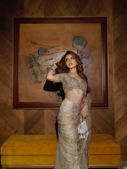 Muskaan Chanana in Our Daphne Crystal Bag-Silver