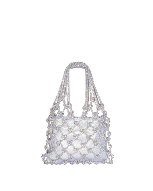Satin Mesh Bag - Silver