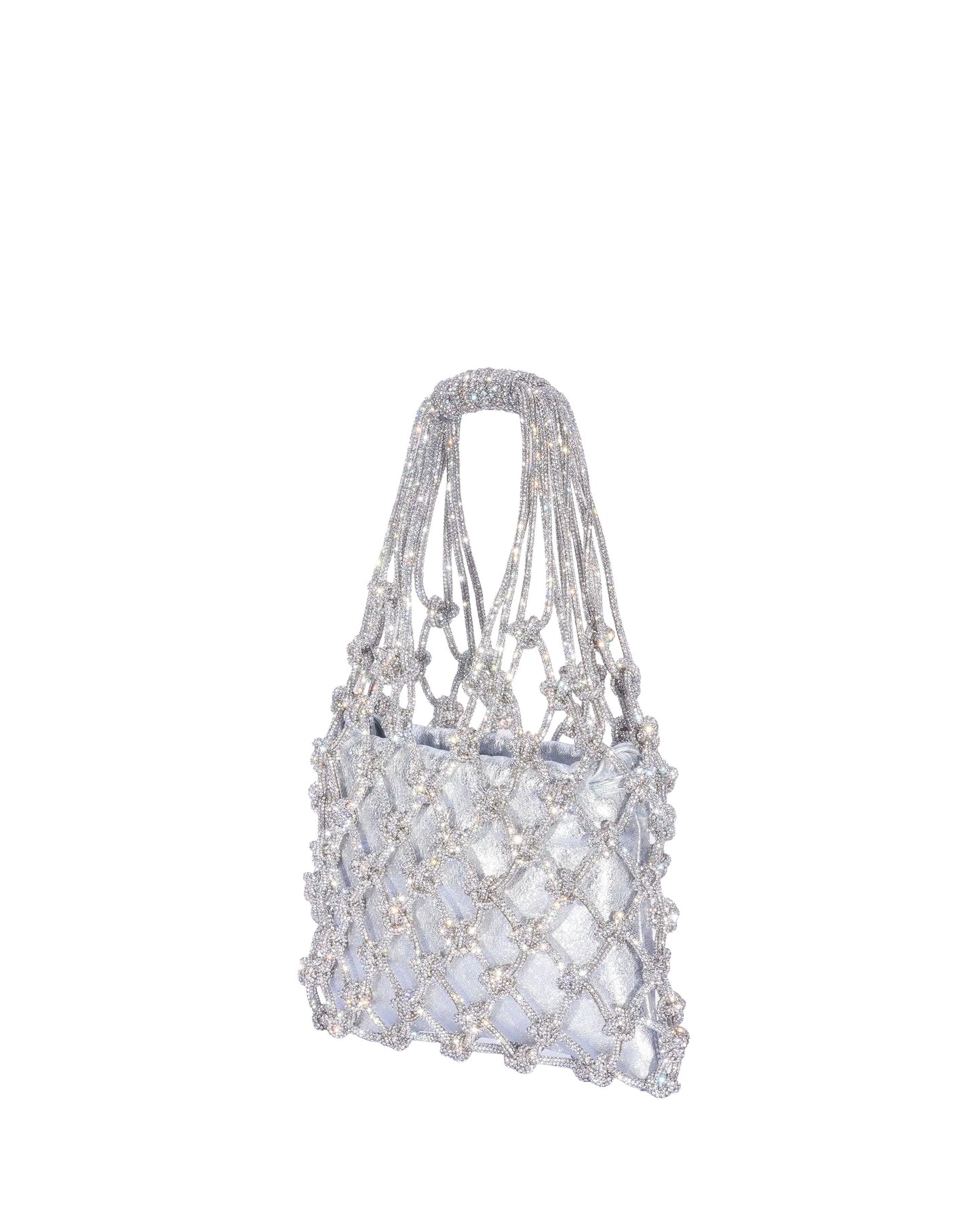Satin Mesh Bag - Silver