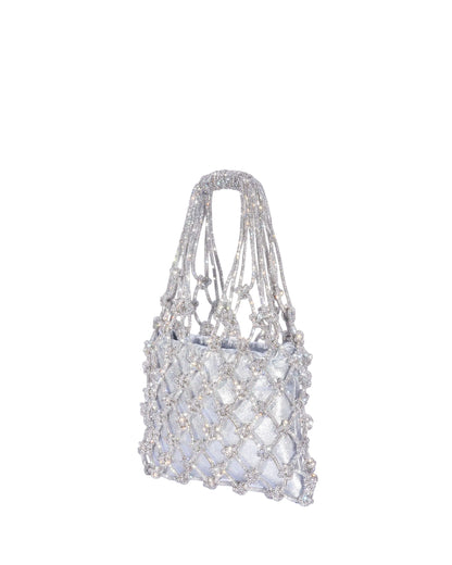 Satin Mesh Bag - Silver