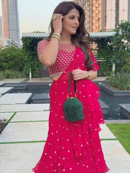 Juhi Godambe in our Green Starry Roohi Bucket Bag