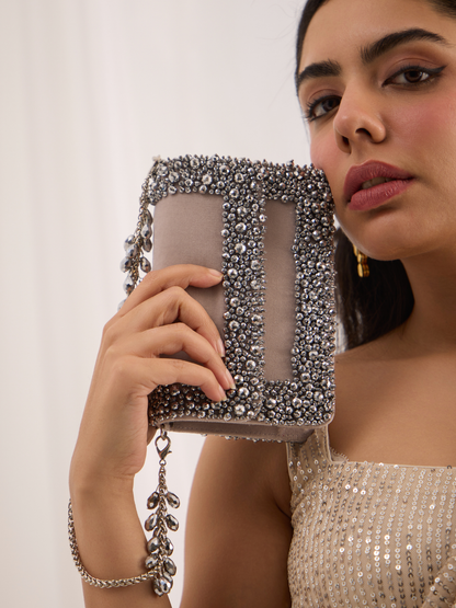 Aurel Crystal Medium Bag - Grey