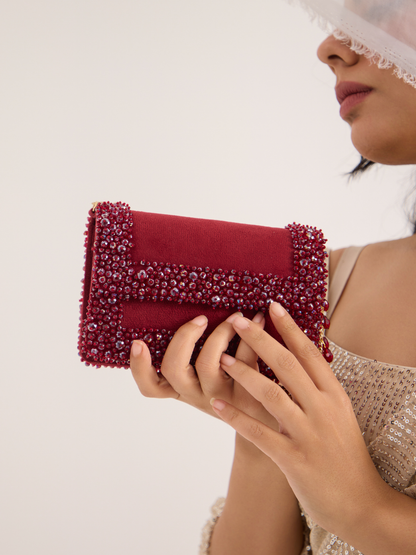 Aurel Crystal Medium Bag - Red
