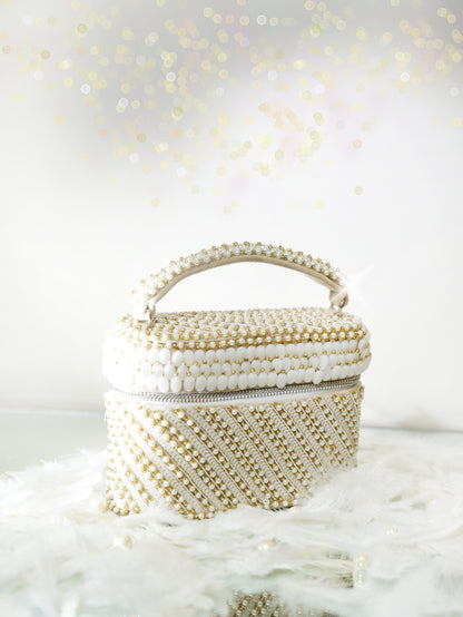 Laura Pearl Ivory White Cube Bag