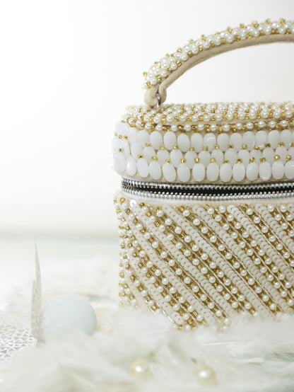 Laura Pearl Ivory White Cube Bag
