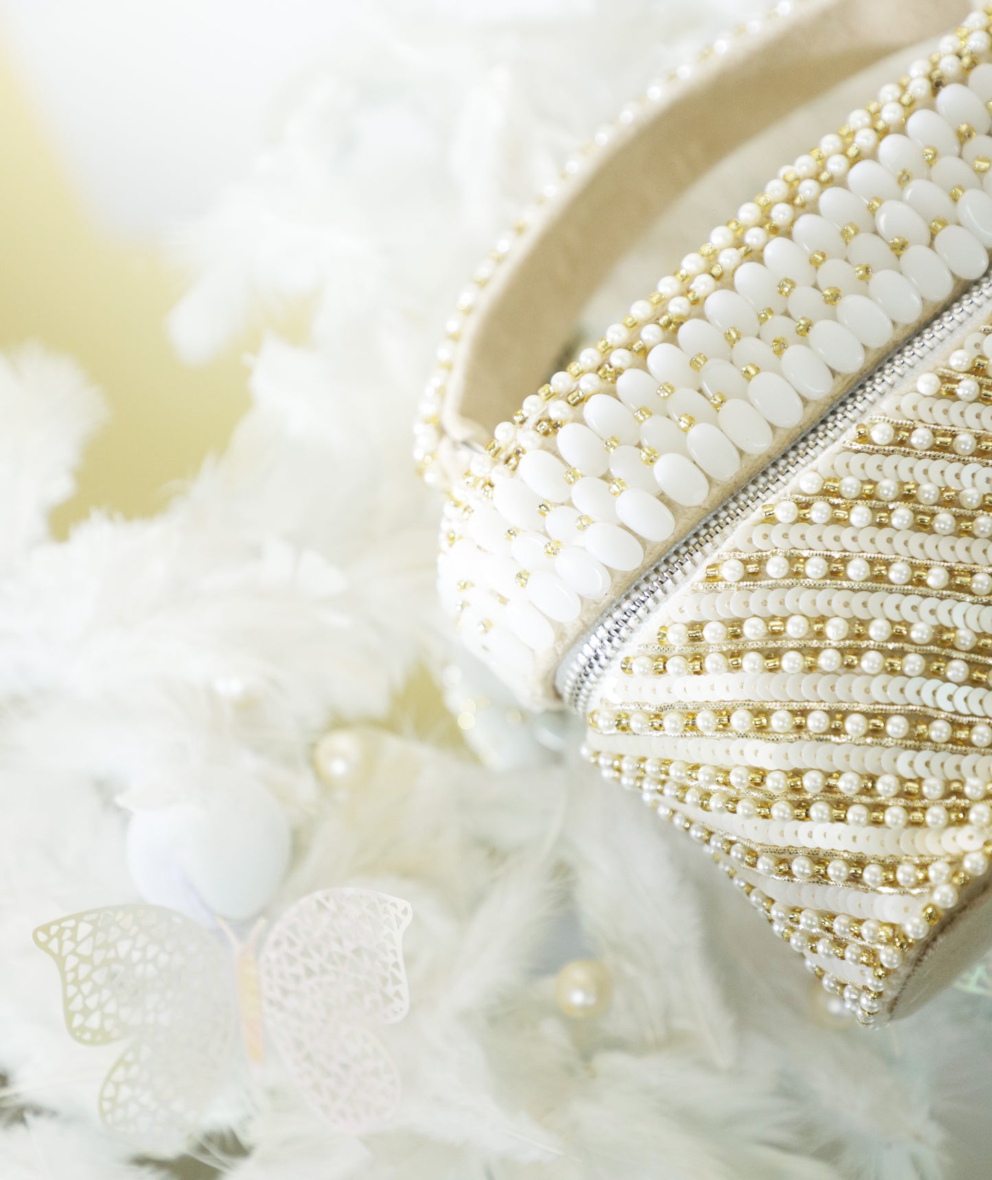 Laura Pearl Ivory White Cube Bag