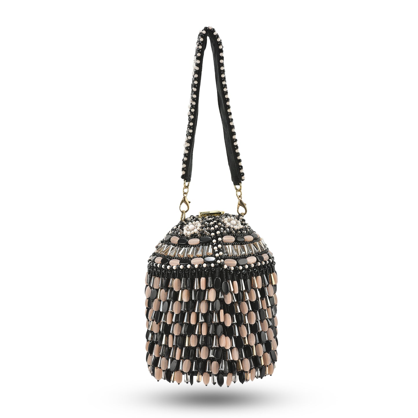 Black Peach Stone Starry Roohi Bucket Bag