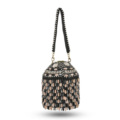 Black Peach Stone Starry Roohi Bucket Bag