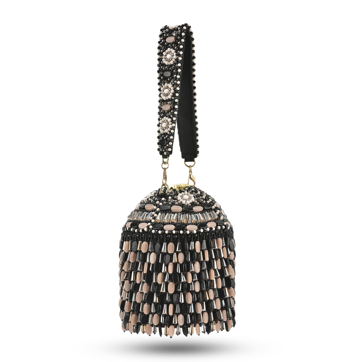 Black Peach Stone Starry Roohi Bucket Bag
