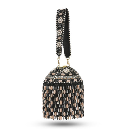 Black Peach Stone Starry Roohi Bucket Bag
