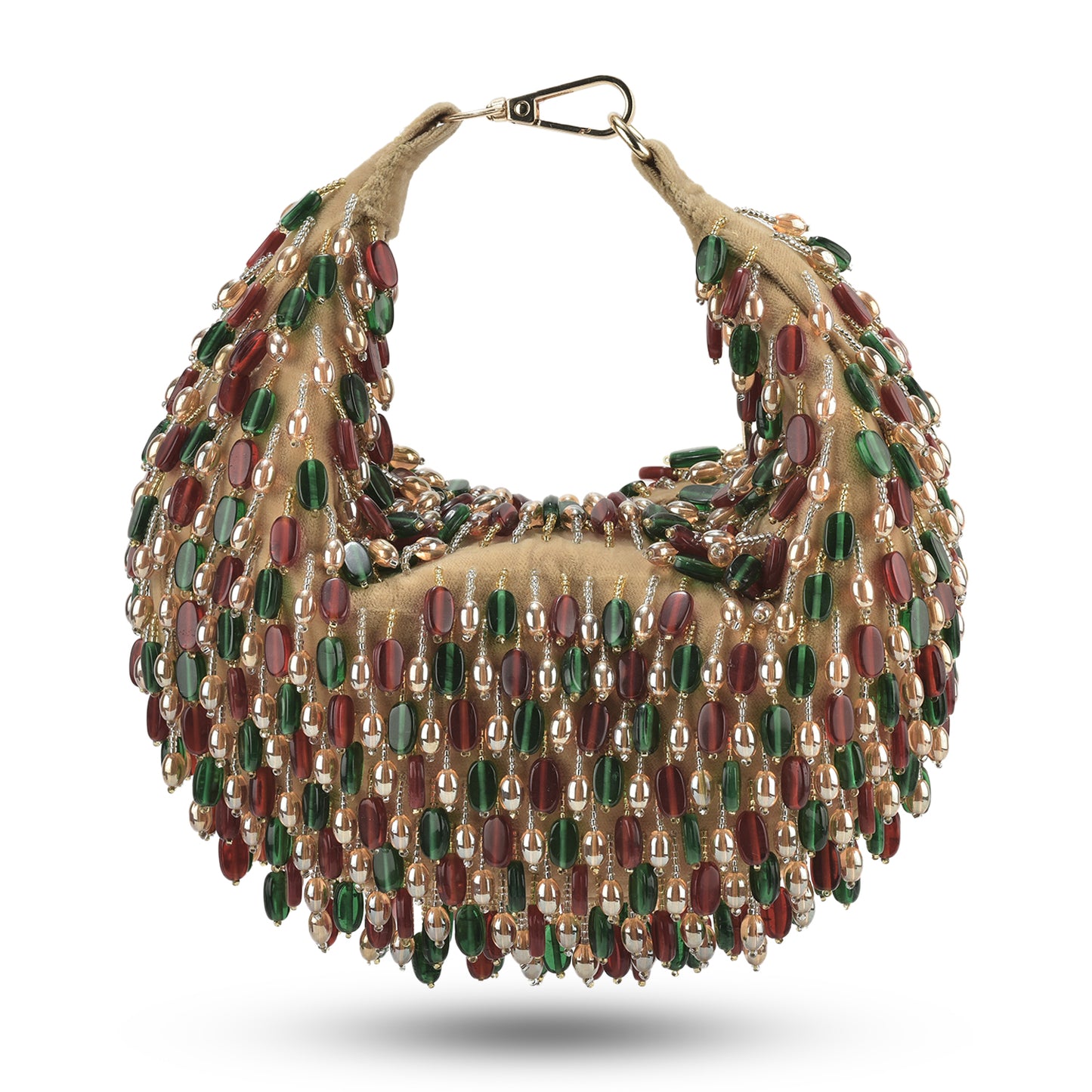 Komal Kapoor in our Red Green Multi Nano Boat Bag