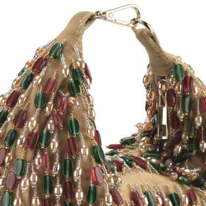 Komal Kapoor in our Red Green Multi Nano Boat Bag