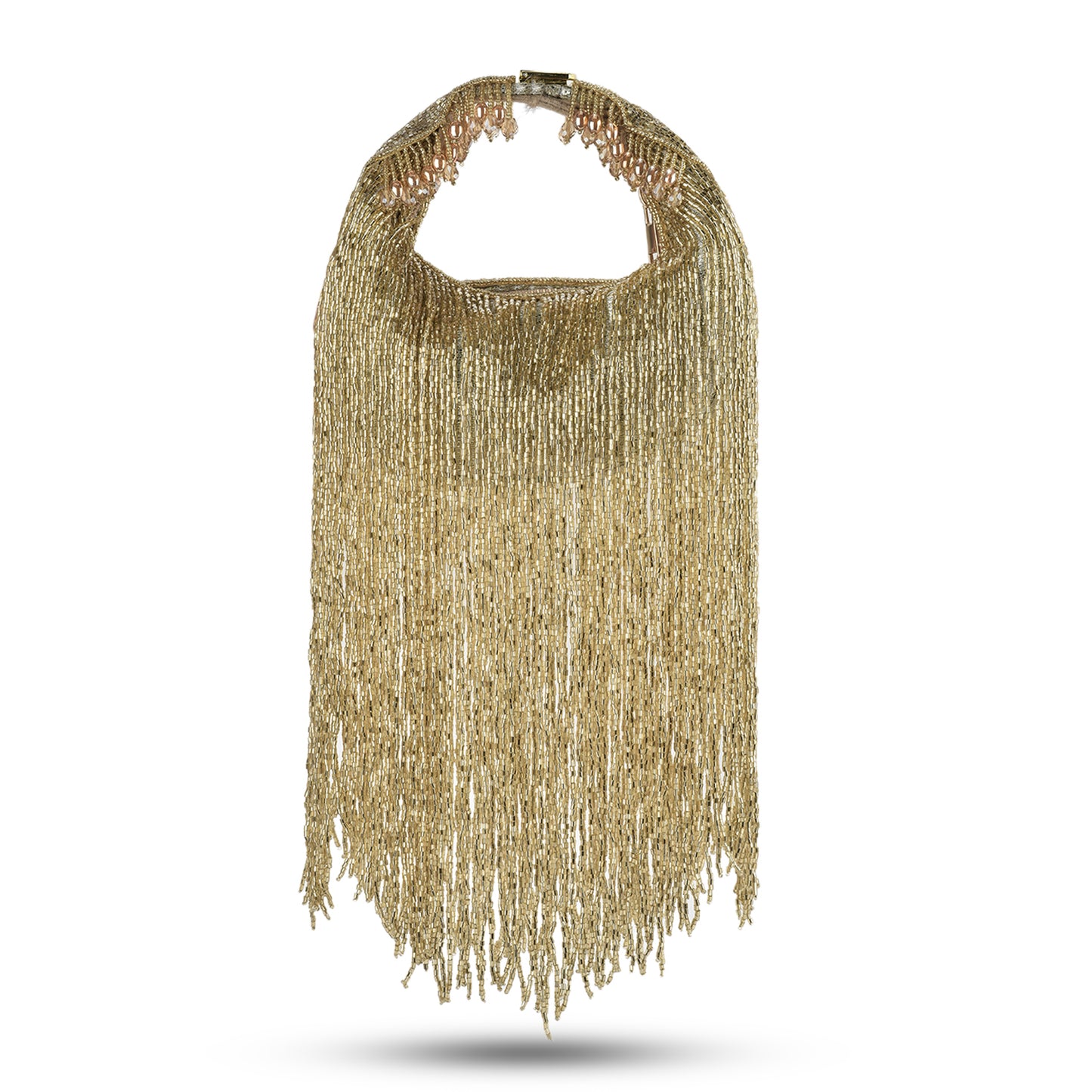 Golden Embellished Zaha Tasselled Cutdana Bag
