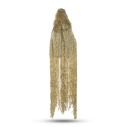 Golden Embellished Zaha Tasselled Cutdana Bag