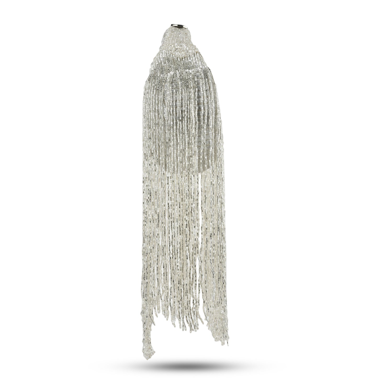 Silver Embellished Zaha Tasselled Cutdana Bag