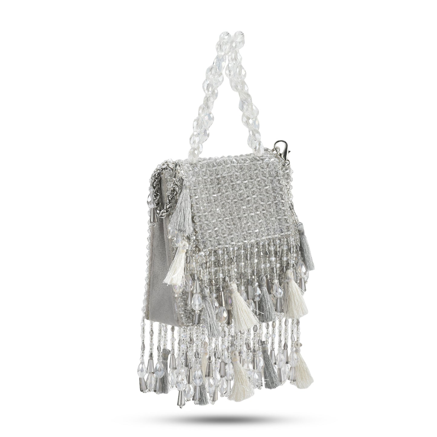 Silver Daphne Crystal Mini Bag