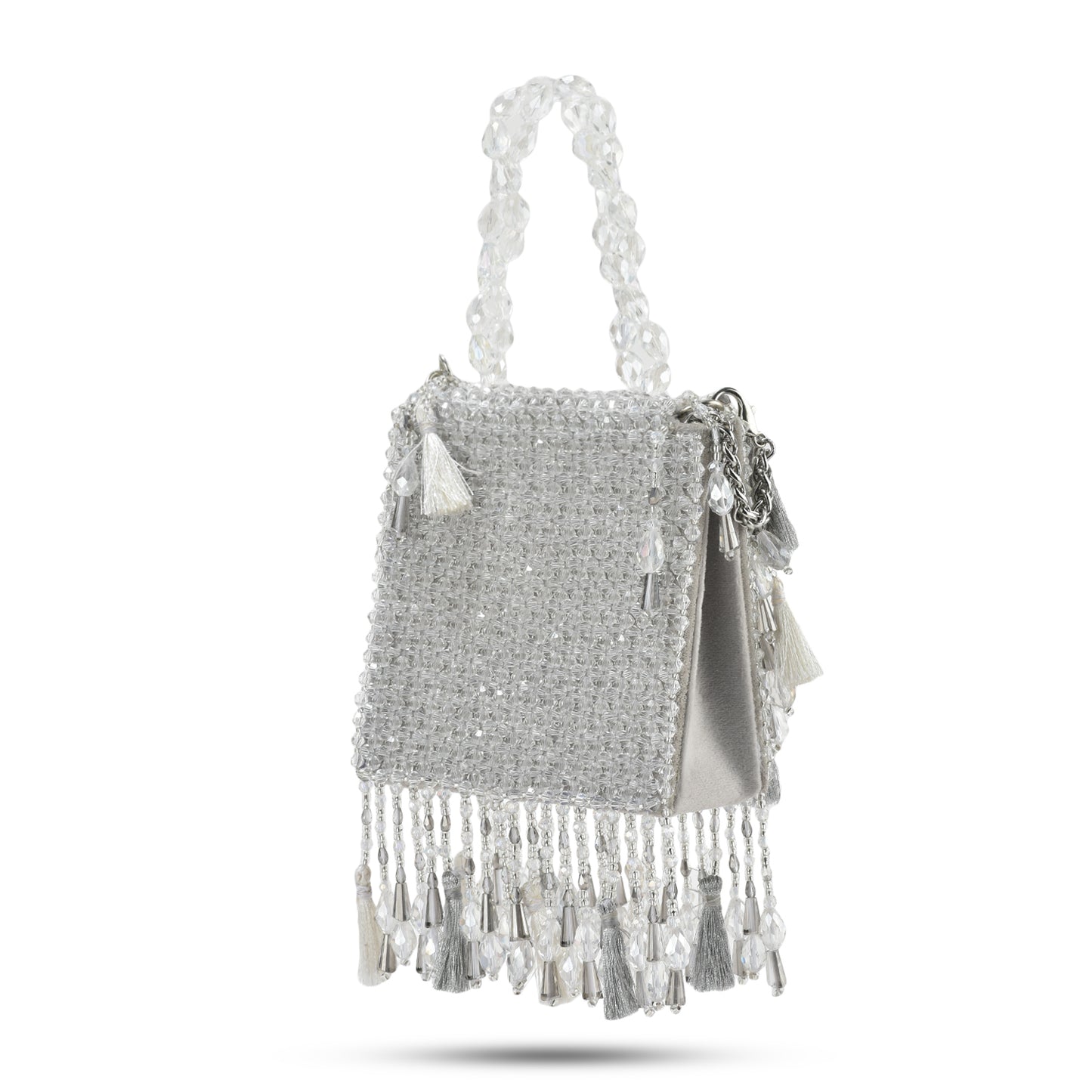 Silver Daphne Crystal Mini Bag