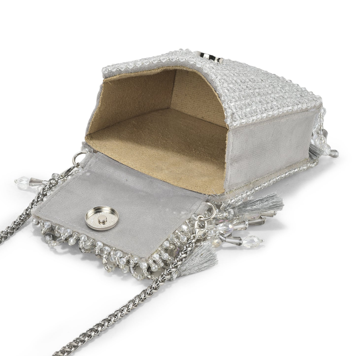 Silver Daphne Crystal Mini Bag