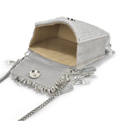 Silver Daphne Crystal Mini Bag
