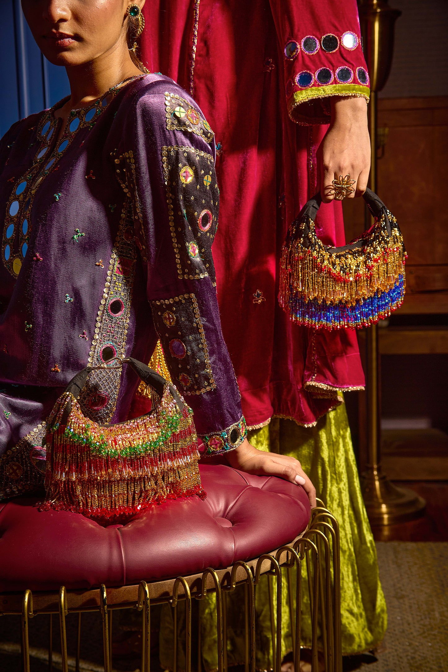 Ankita Arora In our Faiza Boat Bag -Golden Red