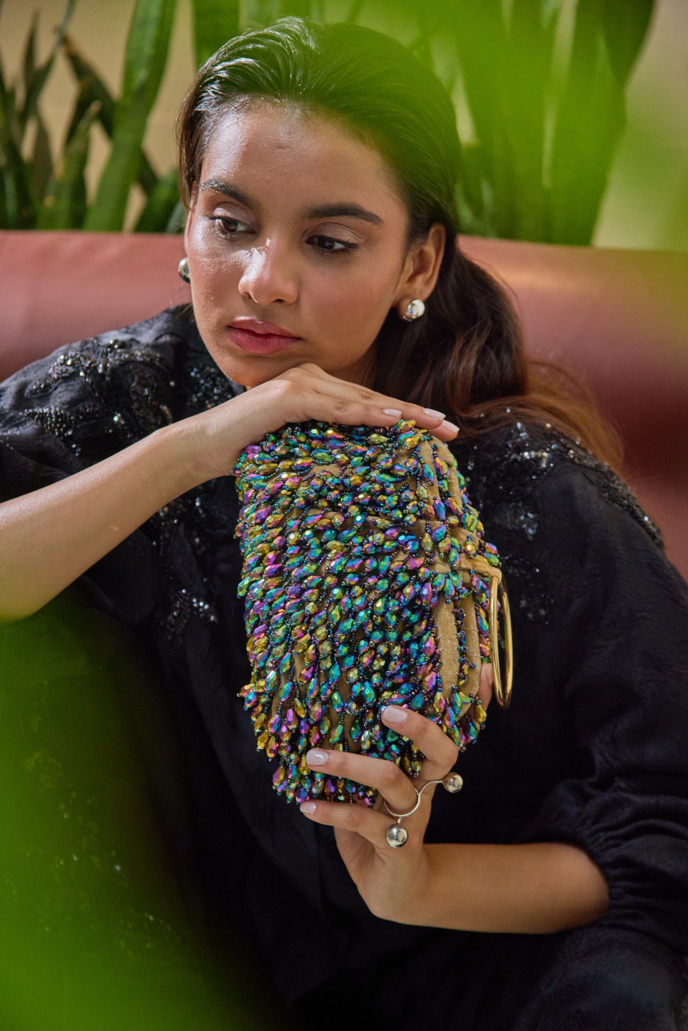 Disco Drizzle Cloud Bag- Multi Rainbow