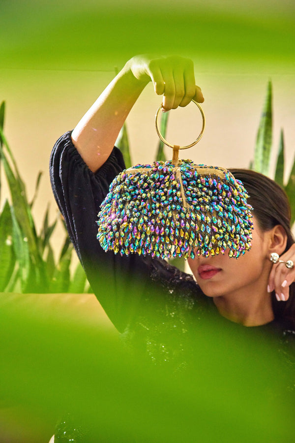 Disco Drizzle Cloud Bag- Multi Rainbow