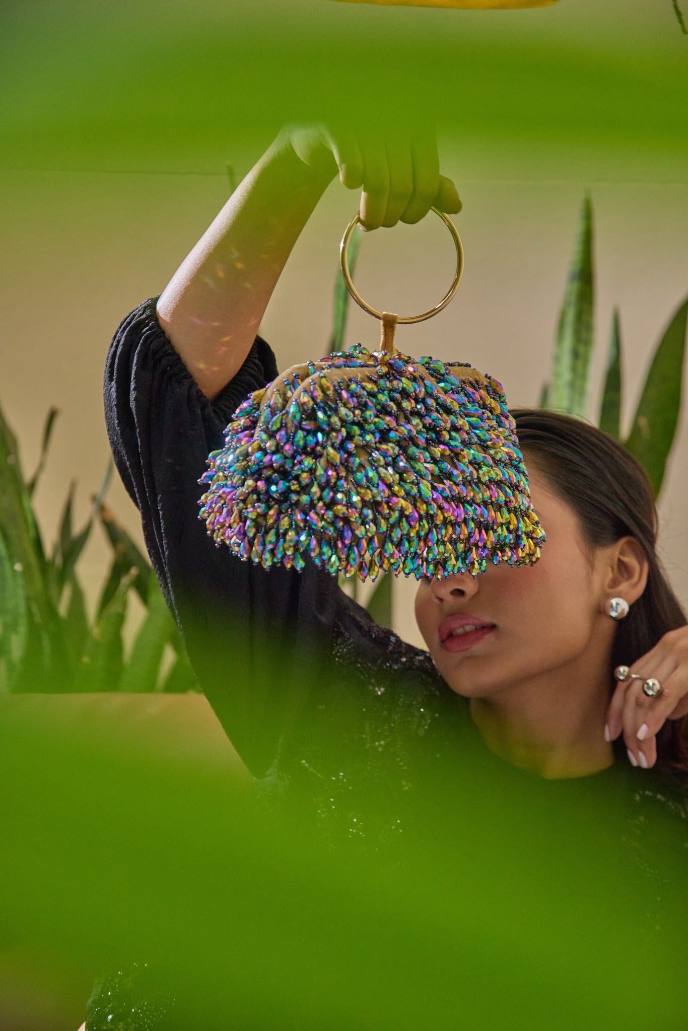 Disco Drizzle Cloud Bag- Multi Rainbow