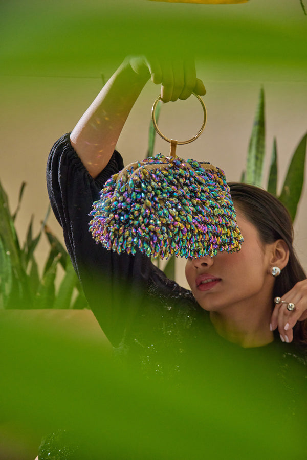 Disco Drizzle Cloud Bag- Multi Rainbow