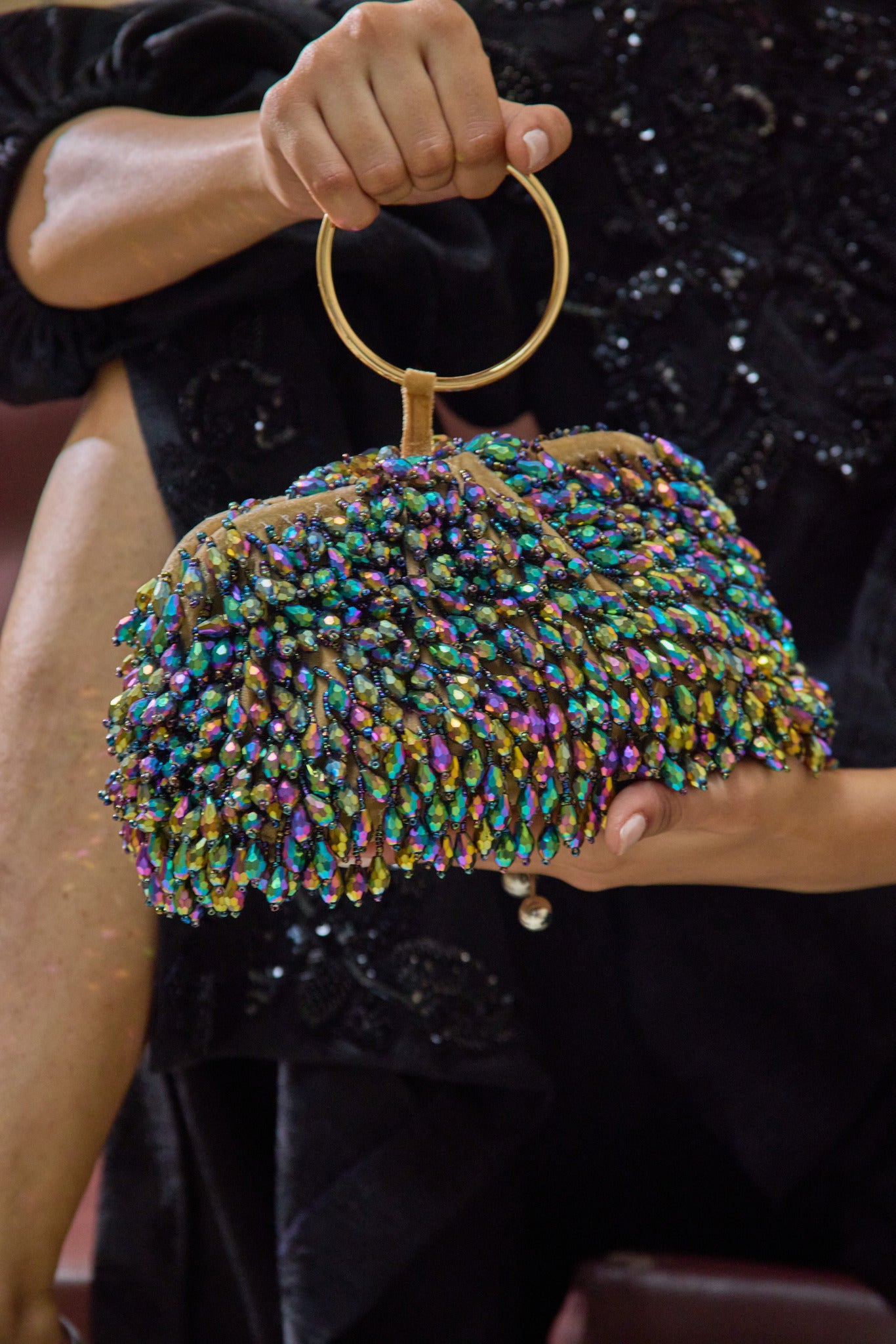 Disco Drizzle Cloud Bag- Multi Rainbow