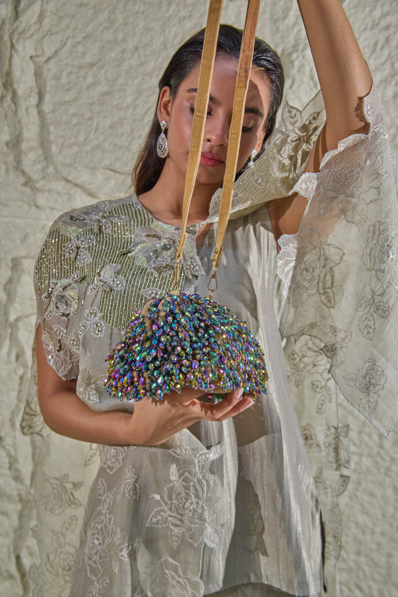 Disco Drizzle Cloud Bag- Multi Rainbow