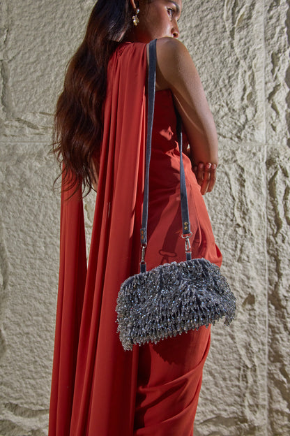 Midnight Drip Cloud Bag- Dark Grey